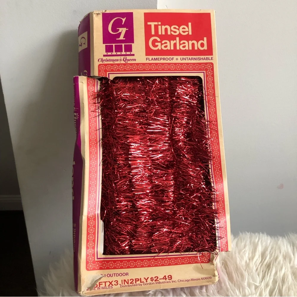 Vintage Super Drape Tinsel Garland Flameproof Tarnish Proof 25FT x2